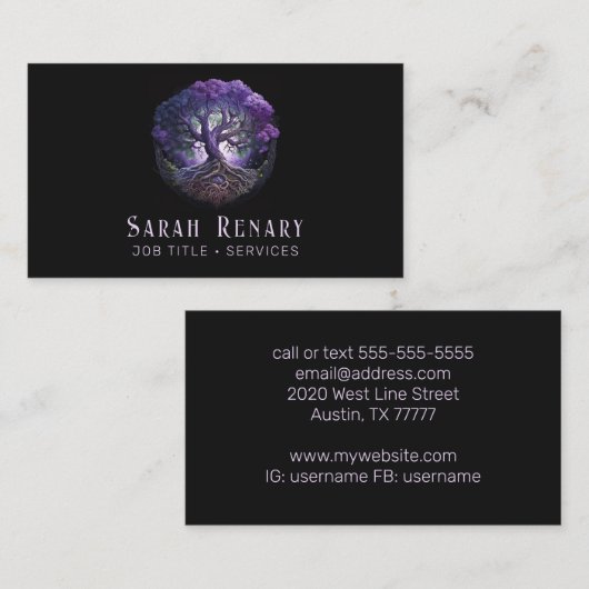 Amethyst-levensboom Visitekaartje (Voorkant / Achterkant)