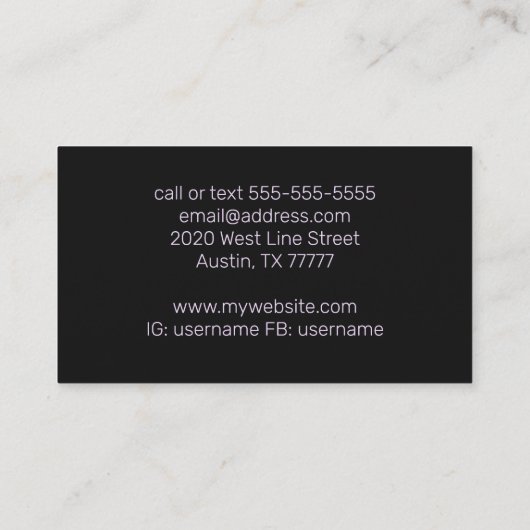 Amethyst-levensboom Visitekaartje (Achterkant)