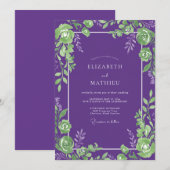 Amethyst Lime Winged Trouw Kaart (Voorkant / Achterkant)