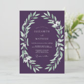 Amethyst Loof Rank Trouw Kaart (Staand voorkant)