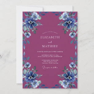 Amethyst Maagdenpalm Anemoon Bruiloft Kaart