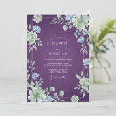 Amethyst Maagdenpalm Bloeiende Bruiloft Kaart (Staand voorkant)