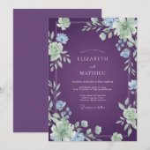 Amethyst Maagdenpalm Bloeiende Bruiloft Kaart (Voorkant / Achterkant)