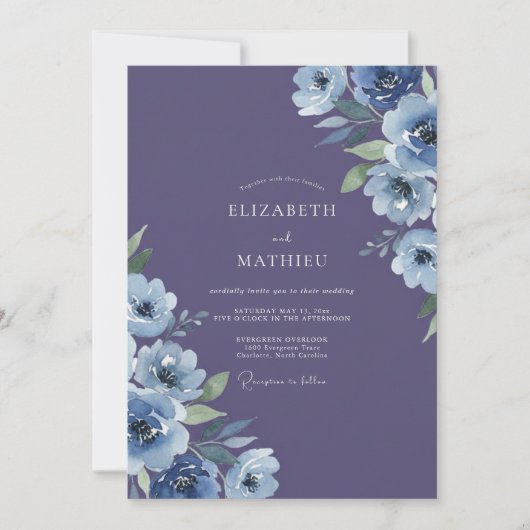 Amethyst Maagdenpalm Bloesem Bruiloft Kaart (Voorkant)
