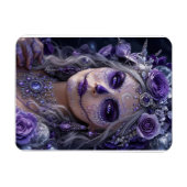 Amethyst Maan Calavera – Paarse Dag van de Doden Magneet (Horizontaal)