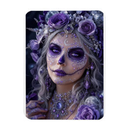 Amethyst Maan Calavera – Paarse Dag van de Doden Magneet
