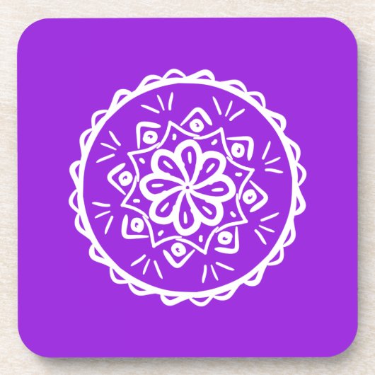 Amethyst Mandala Bier Onderzetter (Voorkant)