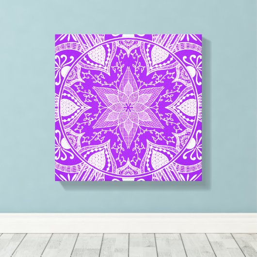 Amethyst Mandala Canvas Afdruk (Insitu (Houten vloer))