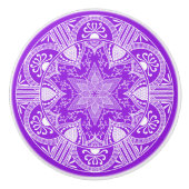 Amethyst Mandala Keramische Knop (Voorkant)