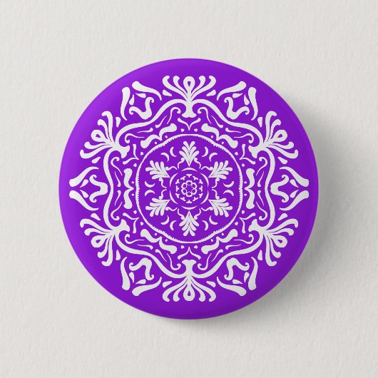 Amethyst Mandala Ronde Button 5,7 Cm (Voorkant)