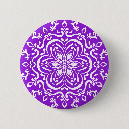 Amethyst Mandala Ronde Button 5,7 Cm (Voorkant)