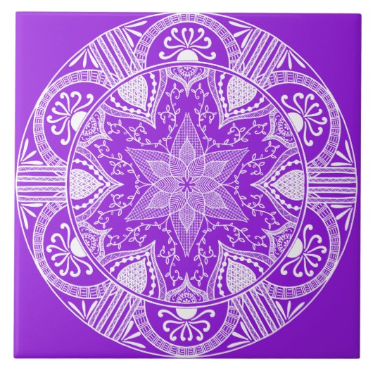 Amethyst Mandala Tegeltje (Voorkant)