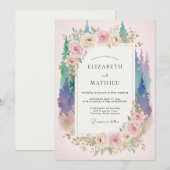Amethyst Mauve Bos Eucalyptus Bruiloft Kaart (Voorkant / Achterkant)