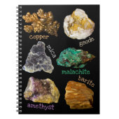 Amethyst mica koper Barite Malachite Geode Rocks Notitieboek (Voorkant)