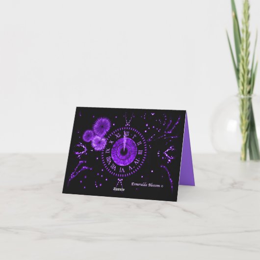Amethyst Midnight Klok Bedankkaart (Achterkant)