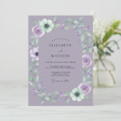 Amethyst Mint Bloesem Bruiloft Kaart (Staand voorkant)