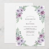 Amethyst Mint Ranunculus Eucalyptus Bruiloft Kaart (Voorkant / Achterkant)