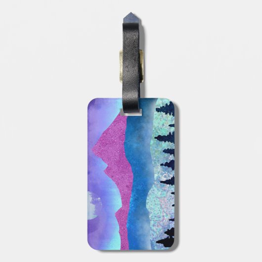 Amethyst Mist Mountains Bagagelabel (Achterkant verticaal)