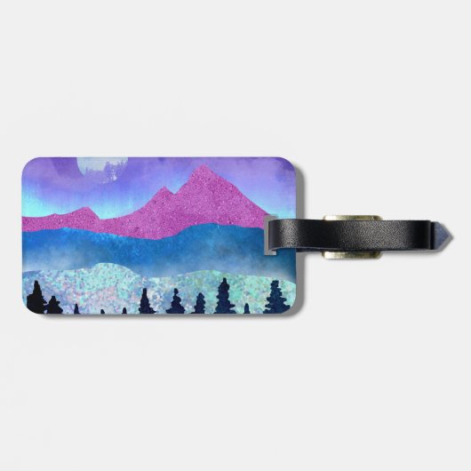 Amethyst Mist Mountains Bagagelabel (Achterkant horizontaal)