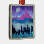 Amethyst Mist Mountains Metalen Ornament (Rechts)