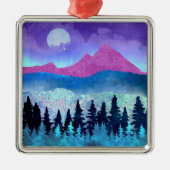 Amethyst Mist Mountains Metalen Ornament (Voorkant)