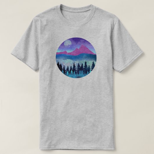 Amethyst Mist Mountains T-shirt (Design voorkant)