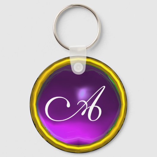 AMETHYST MONOGRAM, paars geel Sleutelhanger (Voorkant)