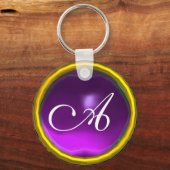 AMETHYST MONOGRAM, paars geel Sleutelhanger (Voorkant)