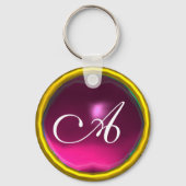 AMETHYST MONOGRAM, roze geel Sleutelhanger (Voorkant)