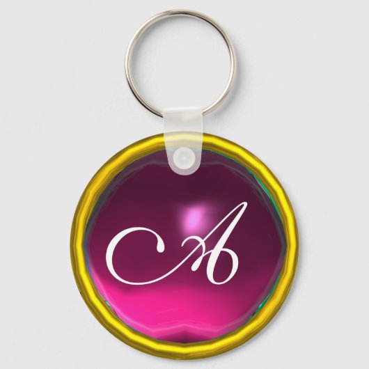 AMETHYST MONOGRAM, roze geel Sleutelhanger (Voorkant)