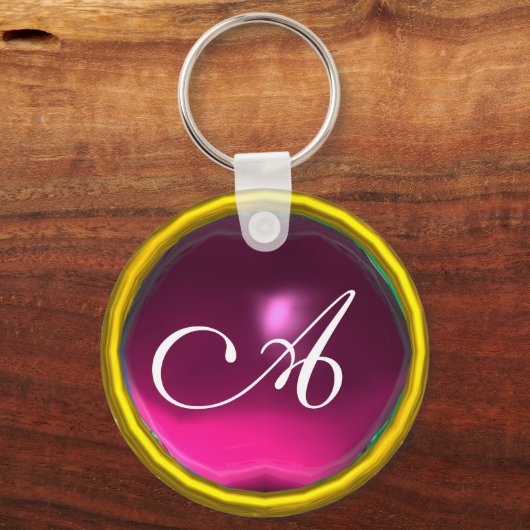 AMETHYST MONOGRAM, roze geel Sleutelhanger (Achterkant)