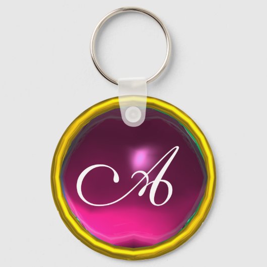 AMETHYST MONOGRAM, roze geel Sleutelhanger (Achterkant)