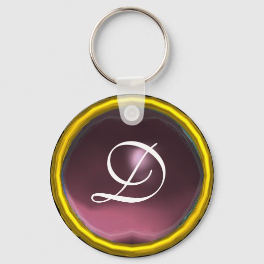 AMETHYST MONOGRAM, roze geel Sleutelhanger (Voorkant)