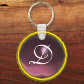 AMETHYST MONOGRAM, roze geel Sleutelhanger (Voorkant)
