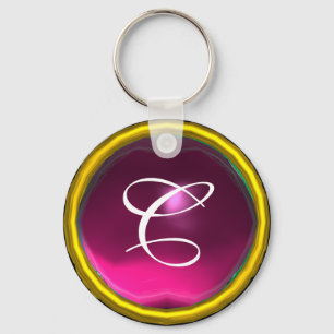 AMETHYST MONOGRAM, roze geel Sleutelhanger