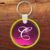 AMETHYST MONOGRAM, roze geel Sleutelhanger (Voorkant)