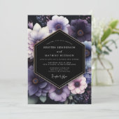 Amethyst Moody Bloemige Bruiloft Kaart (Staand voorkant)