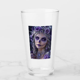 Amethyst Moon Calavera – Purple Day of the Dead Glas