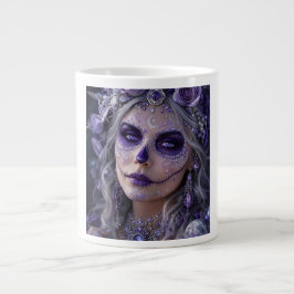 Amethyst Moon Calavera – Purple Day of the Dead Grote Koffiekop