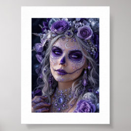 Amethyst Moon Calavera – Purple Day of the Dead Poster
