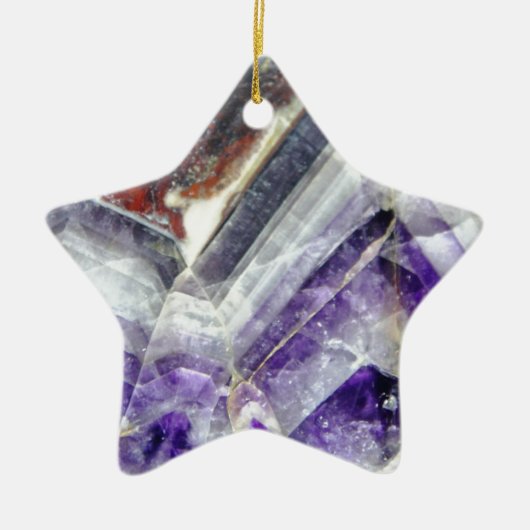 Amethyst Mountain Quartz Keramisch Ornament (Voorkant)