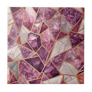 Amethyst Mozaïek – Gebarsten Glas - Paars Tegeltje