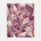 Amethyst Mozaïek – Gebroken Glas - Paars Fleece Deken (Voorkant)