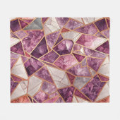 Amethyst Mozaïek – Gebroken Glas - Paars Fleece Deken (Voorkant (Horizontaal))