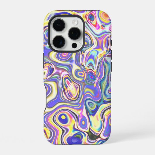 Amethyst Multicolor Amoebe Patroon iPhone Hoesje (Achterkant)