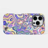 Amethyst Multicolor Amoebe Patroon iPhone Hoesje (Achterkant horizontaal)