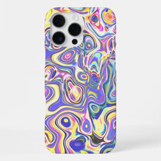 Amethyst Multicolor Amoebe Patroon iPhone Hoesje (Achterkant)