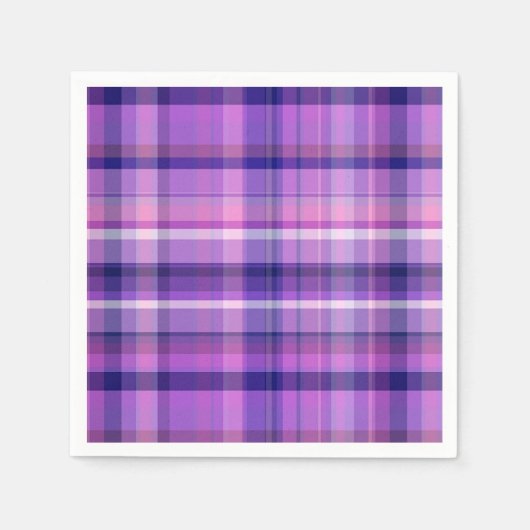 Amethyst Navy Blue Cotton Snoep Pink Madras Servetten (Voorkant)