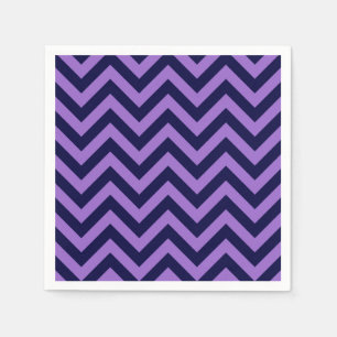 Amethyst, Navy Blue Large Chevron ZigZag Pattern Servetten
