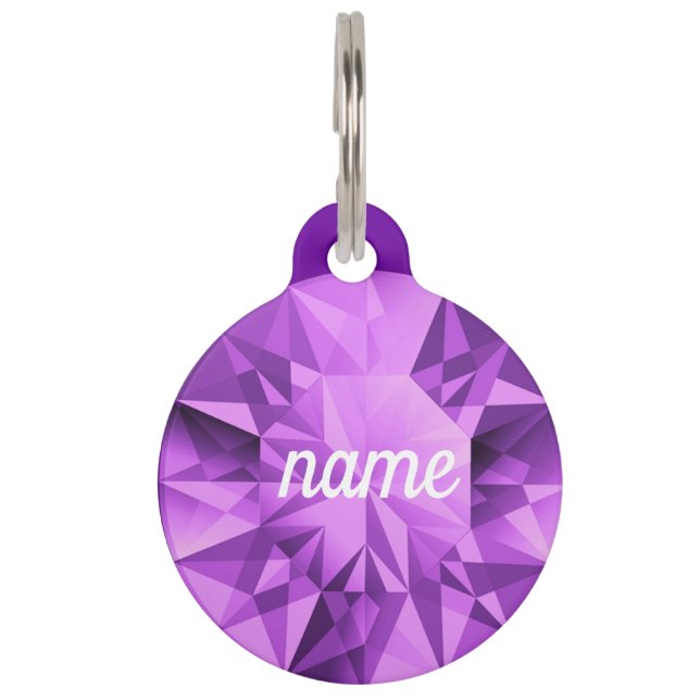 Amethyst ontwerp huisdierpenning (Achterkant)